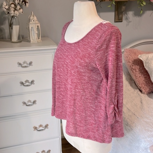 Cranberry Crochet Lace Back Top - Picture 3 of 9